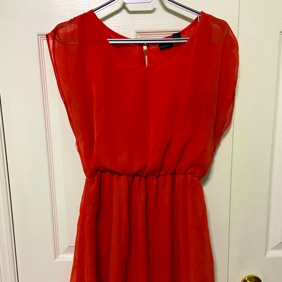 Orange silky dress (knee high) - Picture 1 of 2